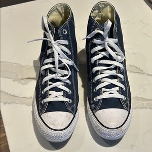 Converse High-Top Sneakers in Navy and Cream